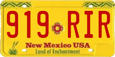 NM license plate 919RIR