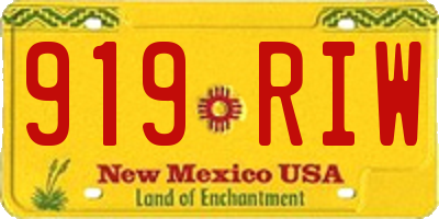 NM license plate 919RIW