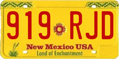 NM license plate 919RJD