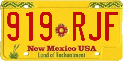 NM license plate 919RJF