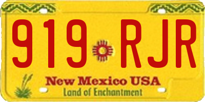 NM license plate 919RJR