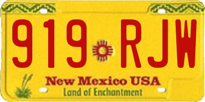 NM license plate 919RJW