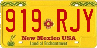 NM license plate 919RJY