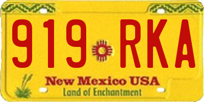 NM license plate 919RKA