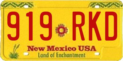 NM license plate 919RKD