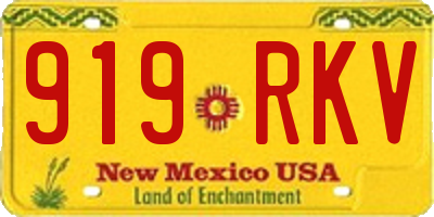 NM license plate 919RKV