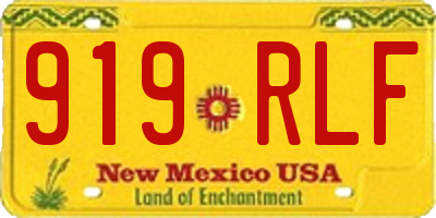 NM license plate 919RLF