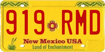 NM license plate 919RMD