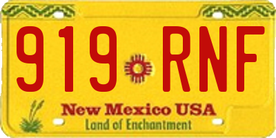 NM license plate 919RNF