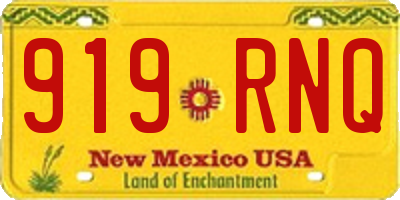 NM license plate 919RNQ
