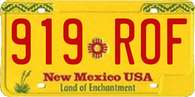 NM license plate 919ROF