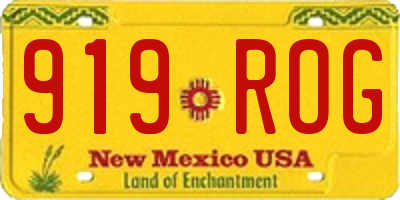 NM license plate 919ROG