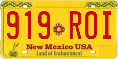 NM license plate 919ROI