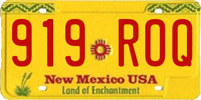 NM license plate 919ROQ