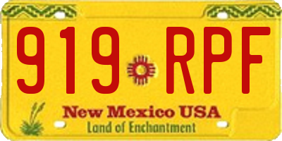 NM license plate 919RPF