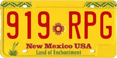 NM license plate 919RPG