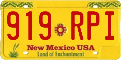 NM license plate 919RPI