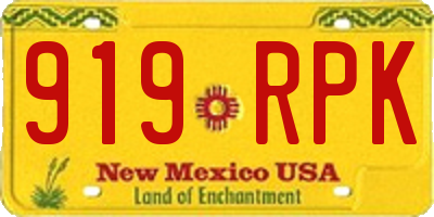 NM license plate 919RPK