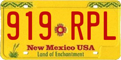 NM license plate 919RPL