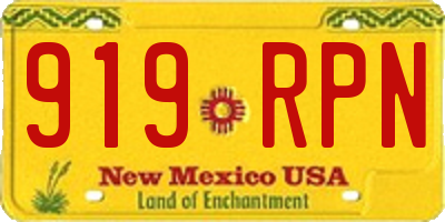 NM license plate 919RPN