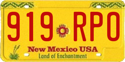 NM license plate 919RPO
