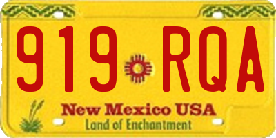 NM license plate 919RQA
