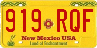 NM license plate 919RQF