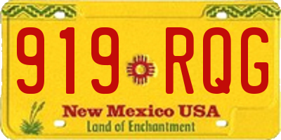 NM license plate 919RQG