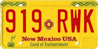 NM license plate 919RWK