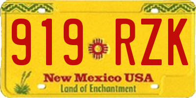 NM license plate 919RZK