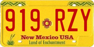 NM license plate 919RZY