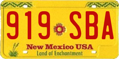 NM license plate 919SBA