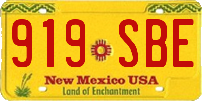 NM license plate 919SBE