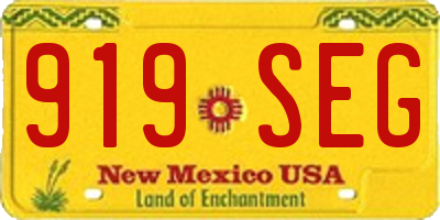 NM license plate 919SEG