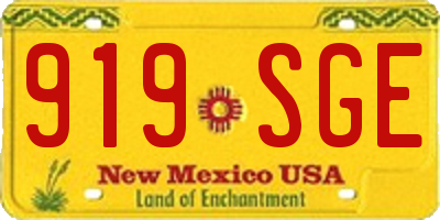 NM license plate 919SGE