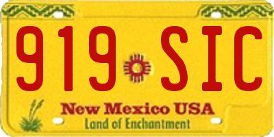 NM license plate 919SIC