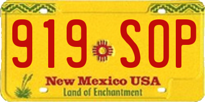 NM license plate 919SOP