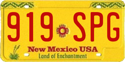 NM license plate 919SPG