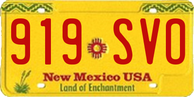 NM license plate 919SVO
