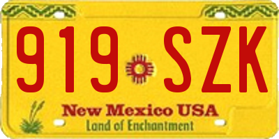 NM license plate 919SZK
