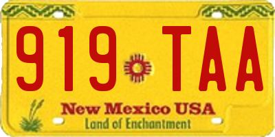 NM license plate 919TAA