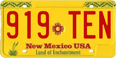 NM license plate 919TEN