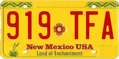 NM license plate 919TFA