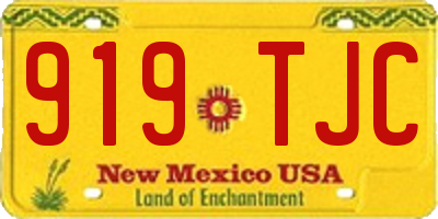 NM license plate 919TJC
