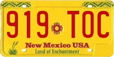 NM license plate 919TOC