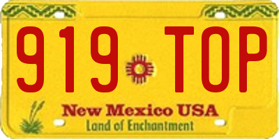 NM license plate 919TOP