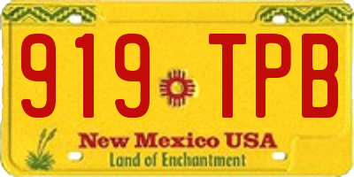 NM license plate 919TPB