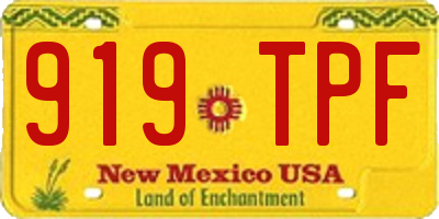 NM license plate 919TPF