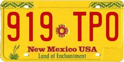 NM license plate 919TPO