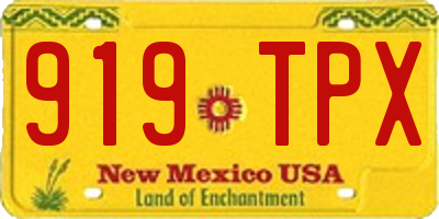 NM license plate 919TPX